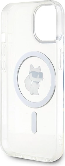 Mbështjellës Karl Lagerfeld IML Choupette MagSafe për iPhone 15, transparent