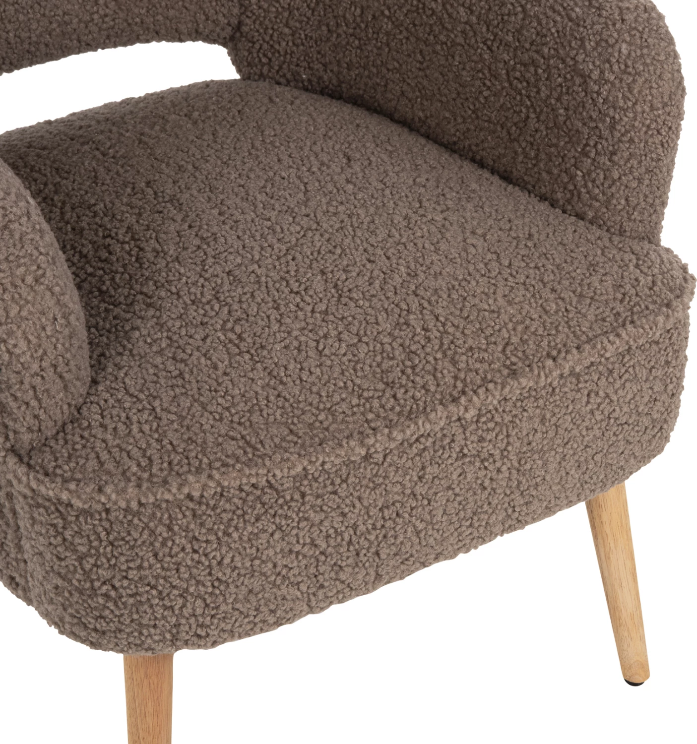 Fotelje MYLIE FH8394.25, pëlhurë boucle, ngjyrë kafe e çelur, 67x75x93H cm