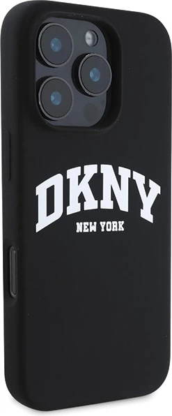 Mbështjellës DKNY për iPhone 16 Pro, MagSafe, silikon, i zi
