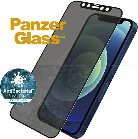 Xham mbrojtës PanzerGlass E2E Super+ Microfracture për iPhone 12 mini, me kornizë të zezë