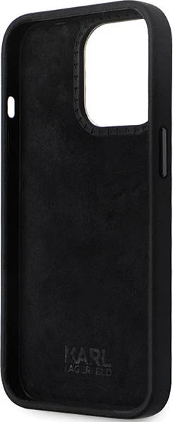 Mbështjellës Karl Lagerfeld KLHCP14XSMHCNPK për iPhone 14 Pro Max 6.7", silikon, i zi