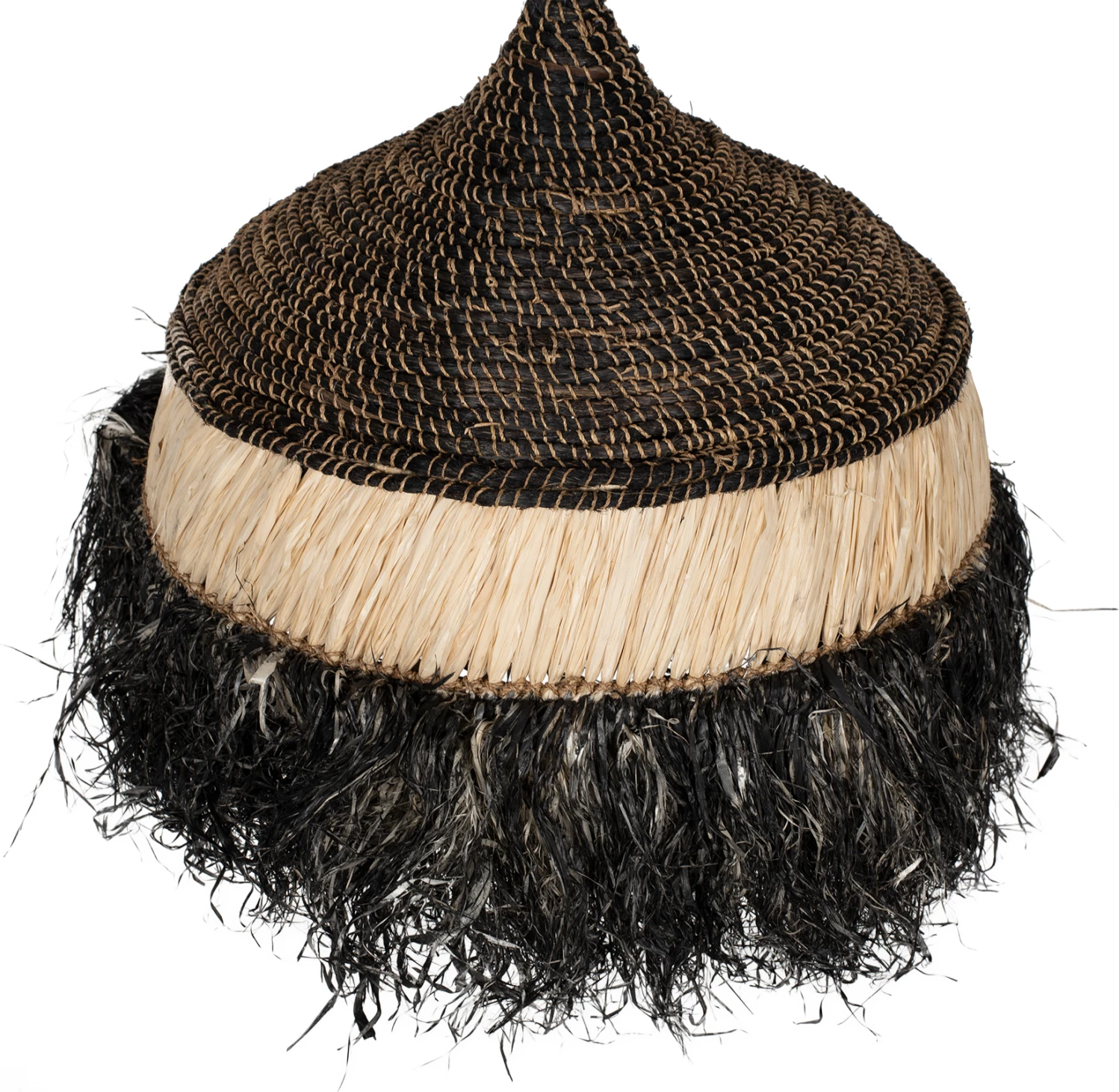 Llambë varëse tavani me kapak prej sisali dhe fibrave abaka, ngjyrë natyrale-e zezë, 50x50x60Hcm, FH7788