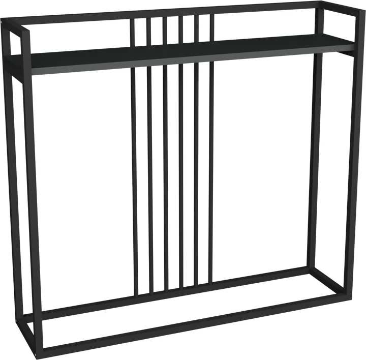 Konsolë Convida, ngjyrë antracit me kornizë metali të zezë, 100x25x90cm