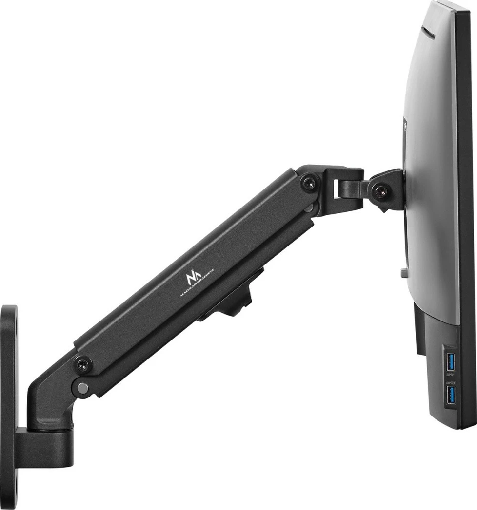 Mbajtëse muri për monitor Maclean MC-458, 17-27 inç, sustë gazi, e zezë