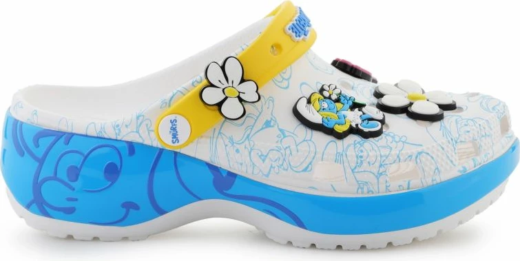 Këpucë Crocs për femra, të bardha/kaltër