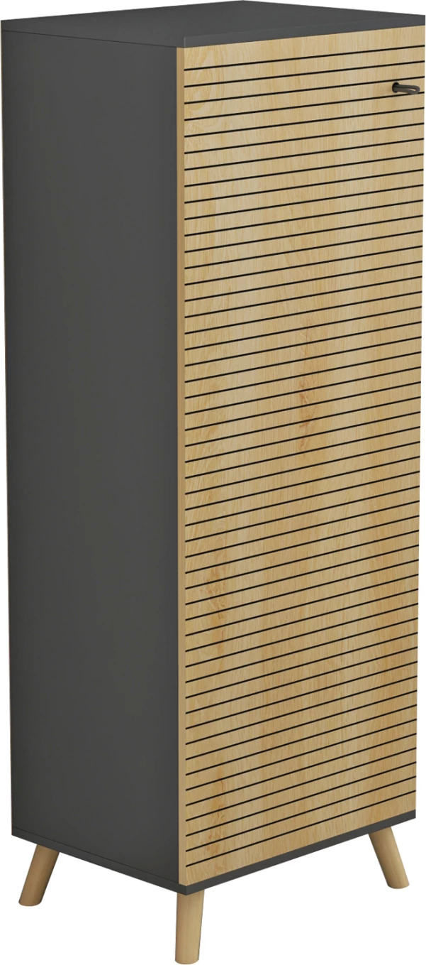 Dollap këpucësh ALVARO FH8954.15 melaminë, ngjyrë antracit-dru natyral, 50Χ38Χ135Hcm