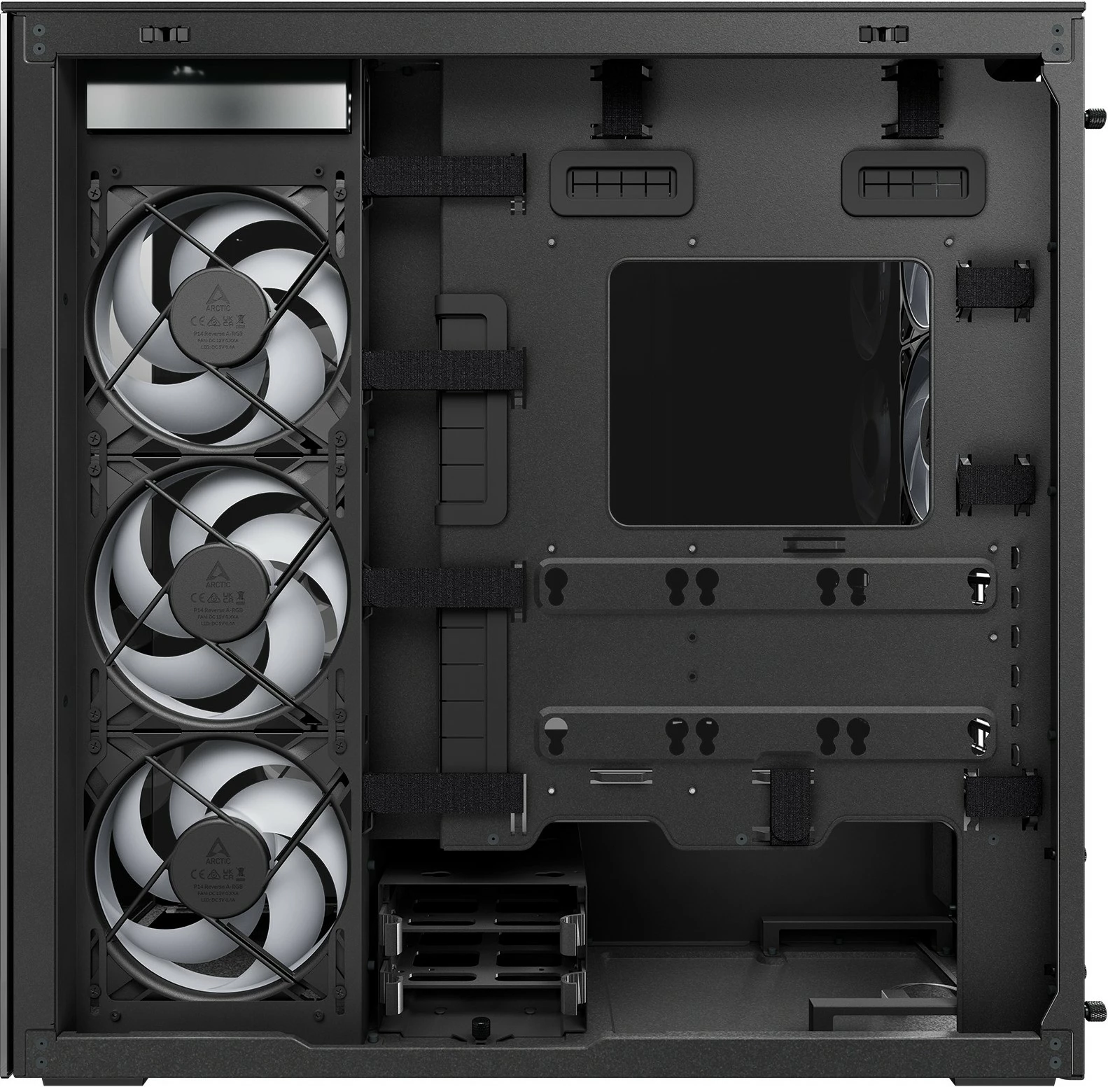 Kasë ARCTIC Xtender, Midi Tower, xham i temperuar, RGB, e zezë