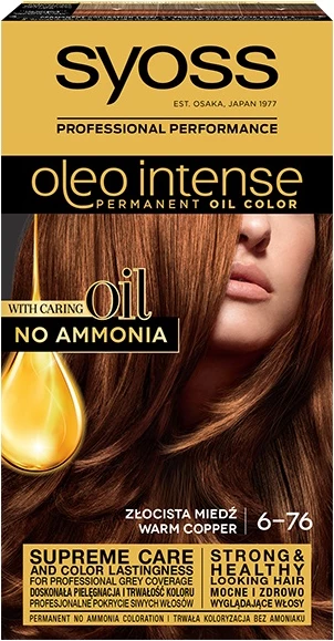 Ngjyrë për flokë Syoss Oleo Intense 6-76 Golden Copper për femra, 1 copë