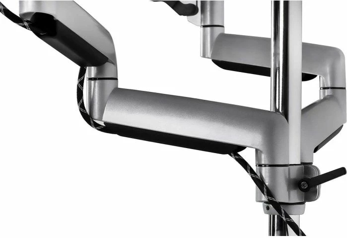 Mbajtëse tavoline për tre monitorë ICYBOX IB-MS505-TI, deri 32\", VESA 75x75/100x100, alumin, argjendtë/zezë