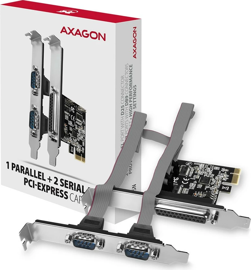 Kartë zgjerimi AXAGON PCEA-PSN, 1x LPT, 2x RS232, PCIe, set me SP & LP