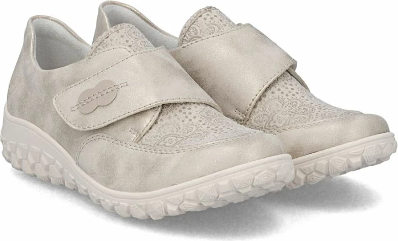 Këpucë femrash Rieker, bezhë ari