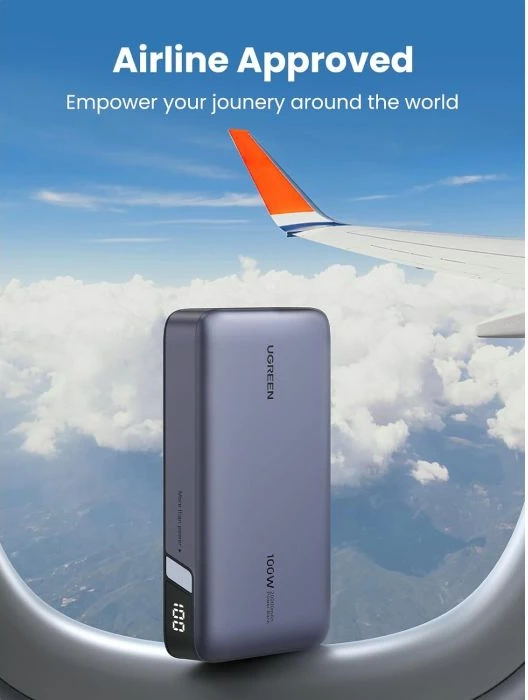 Powerbank UGREEN 25188 20000mAh 100W 3 porta, gri