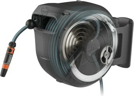 Kasetë muri GARDENA RollUp, automatike, 25m, e zezë/gri