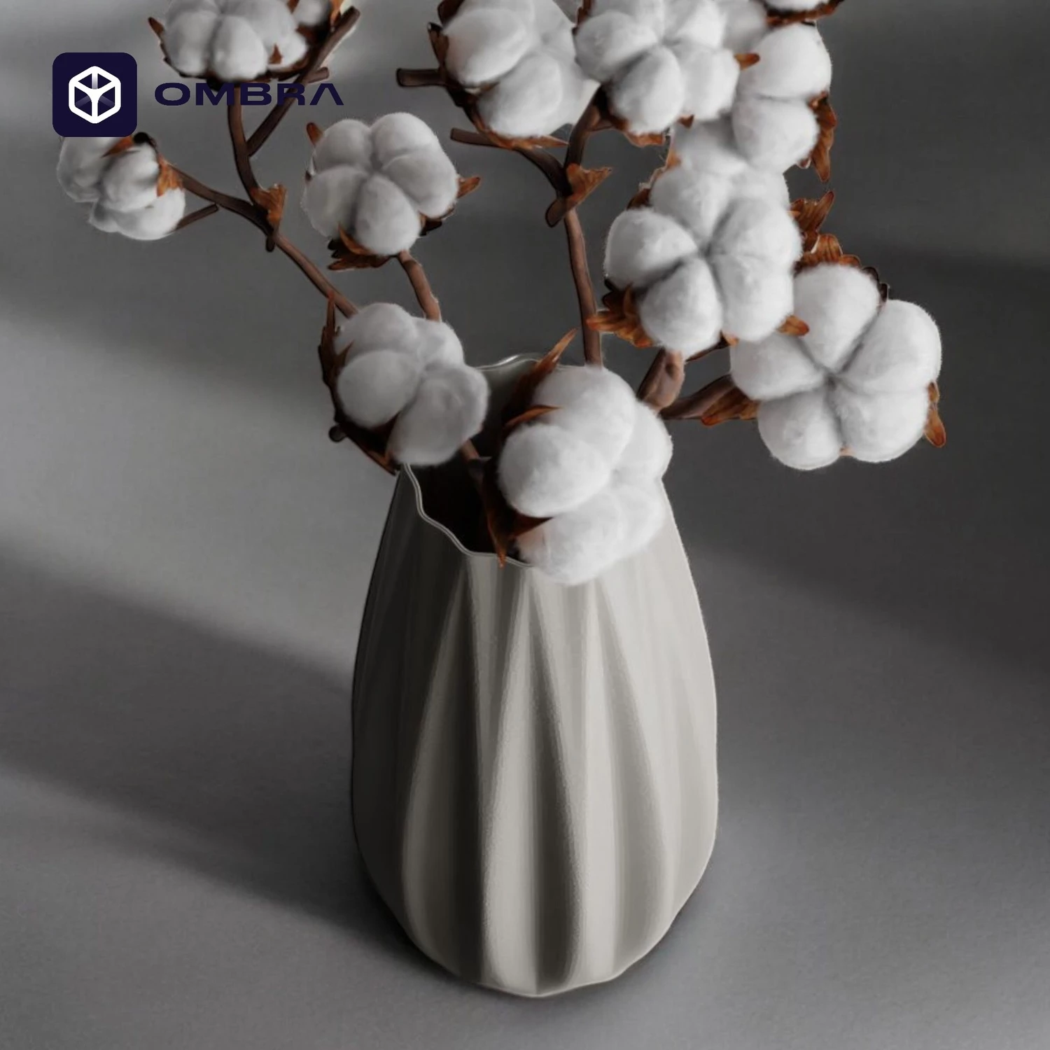 Vazo dekorative me forma të lakuara, hiri