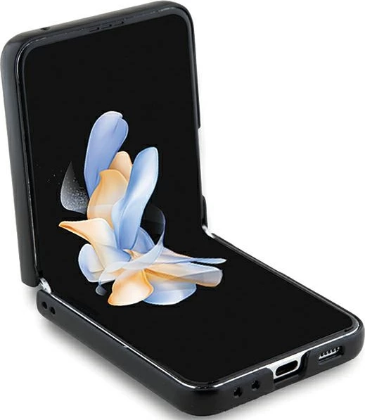 Mbështjellës Hello Kitty për Samsung Galaxy Z Flip 5, Metal Logo, i zi