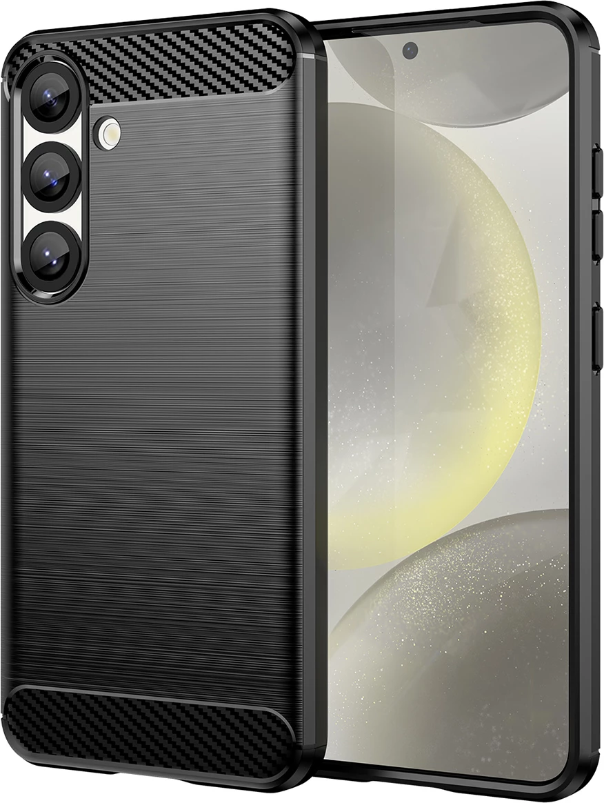 Mbështjellës Hurtel Carbon Case për Xiaomi 15 Pro, TPU, i zi