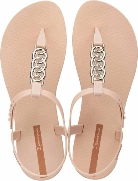 Sandale flip-flop për femra Ipanema, bezhë me ari