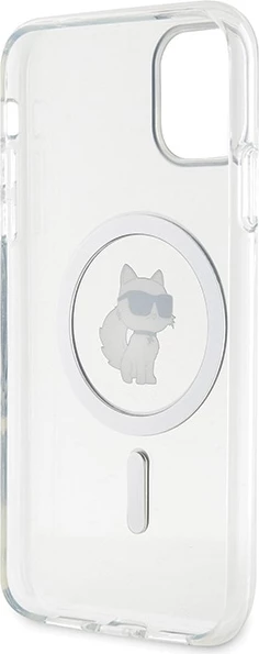 Mbështjellës Karl Lagerfeld IML Choupette MagSafe për iPhone 11/Xr, Transparent