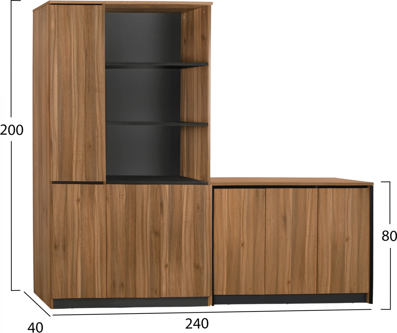 Set 2 pjesë Bibliotekë Profesionale për Zyrë me kabinet Supreme FH11370