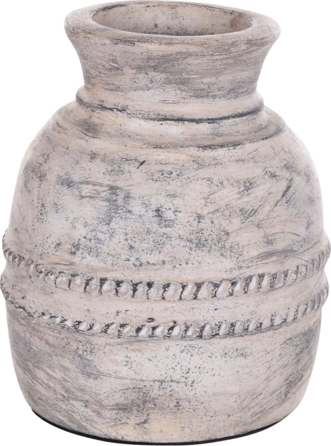 Vazo dekorative tavoline VERMO, terrakotë, ngjyrë gri e çelët, FH4393, 21x25cm