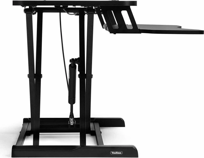 Platformë pune ulë/ngri VONHAUS 3000152, 80×40cm, lartësi e rregullueshme 11-51cm, mbajtje deri 15kg, me tabaka tastiere, e zezë