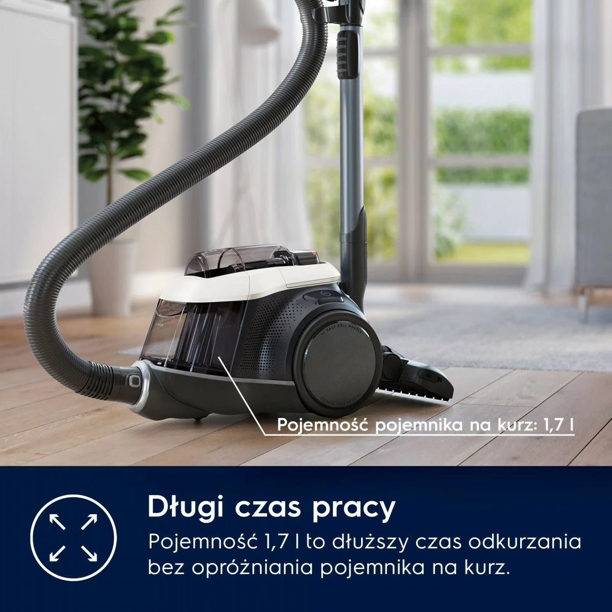Fshesë me korrent pa qese, Electrolux, Pure C9 PC91-ALRG, 650 W, 1.5 L, HEPA, rreze 12 m, e bardhë