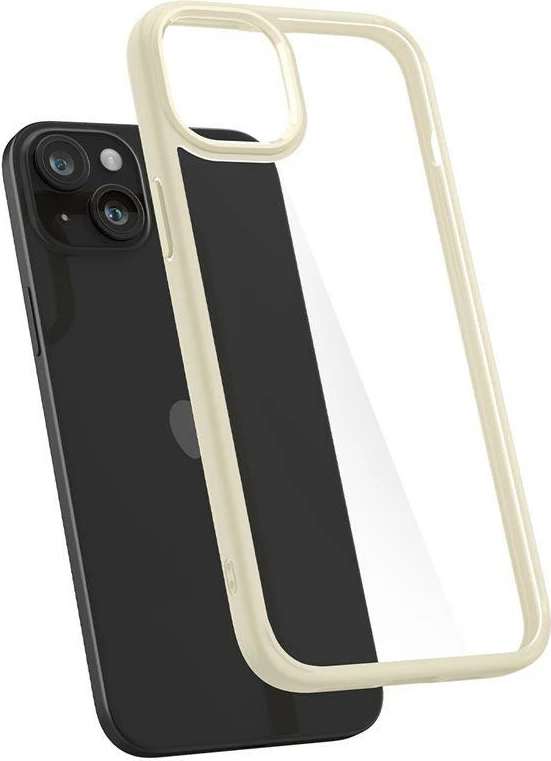 Mbështjellës Spigen Crystal Hybrid për iPhone 15 Plus, Transparent Beige