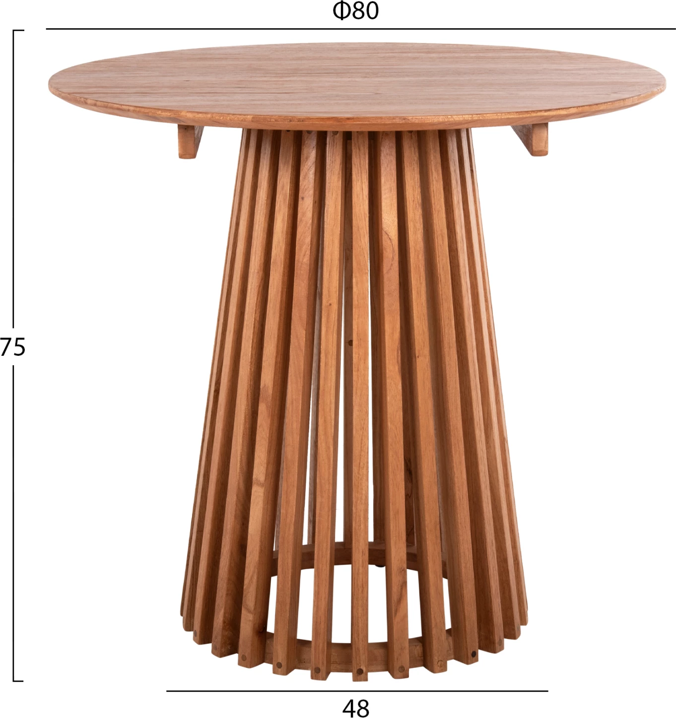 Tavolinë e rrumbullakët për ngrënie, FRANTZ, FH9832.11, dru MINDI, ngjyrë natyrale, Φ80x75H cm