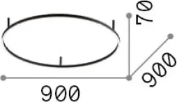 Llambat e tavanit Oracle slim pl d090 round 3000k on-off
