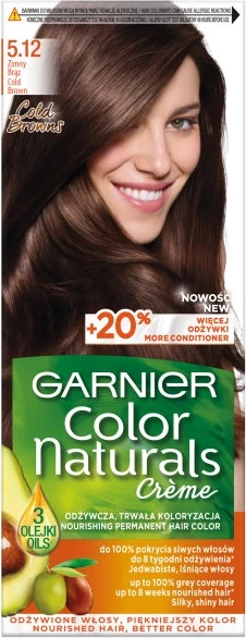Krem për ngjyrosje flokësh për femra Garnier Color Naturals Creme 5.12 Cool Brown, 1 copë