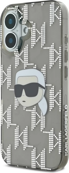 Mbështjellës Karl Lagerfeld IML Karl Head Electroplated për iPhone 16, Zi