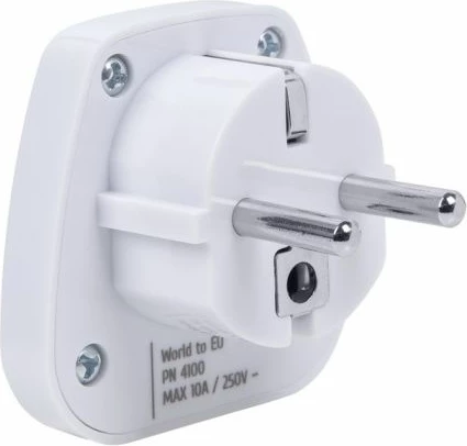 Adapter udhëtimi RIVACASE PS4100, World to EU, 2500 W, i bardhë