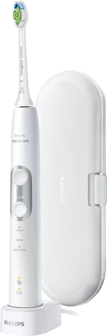 Furçë dhëmbësh elektrike, Philips Sonicare ProtectiveClean 6100 HX6877/28, 3 modalitete, 3 intensitete, sensor presioni, me kuti udhëtimi, e bardhë