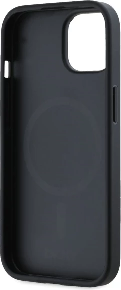 Mbështjellës DKNY Grained Metal Logo MagSafe për iPhone 15, Bezhe