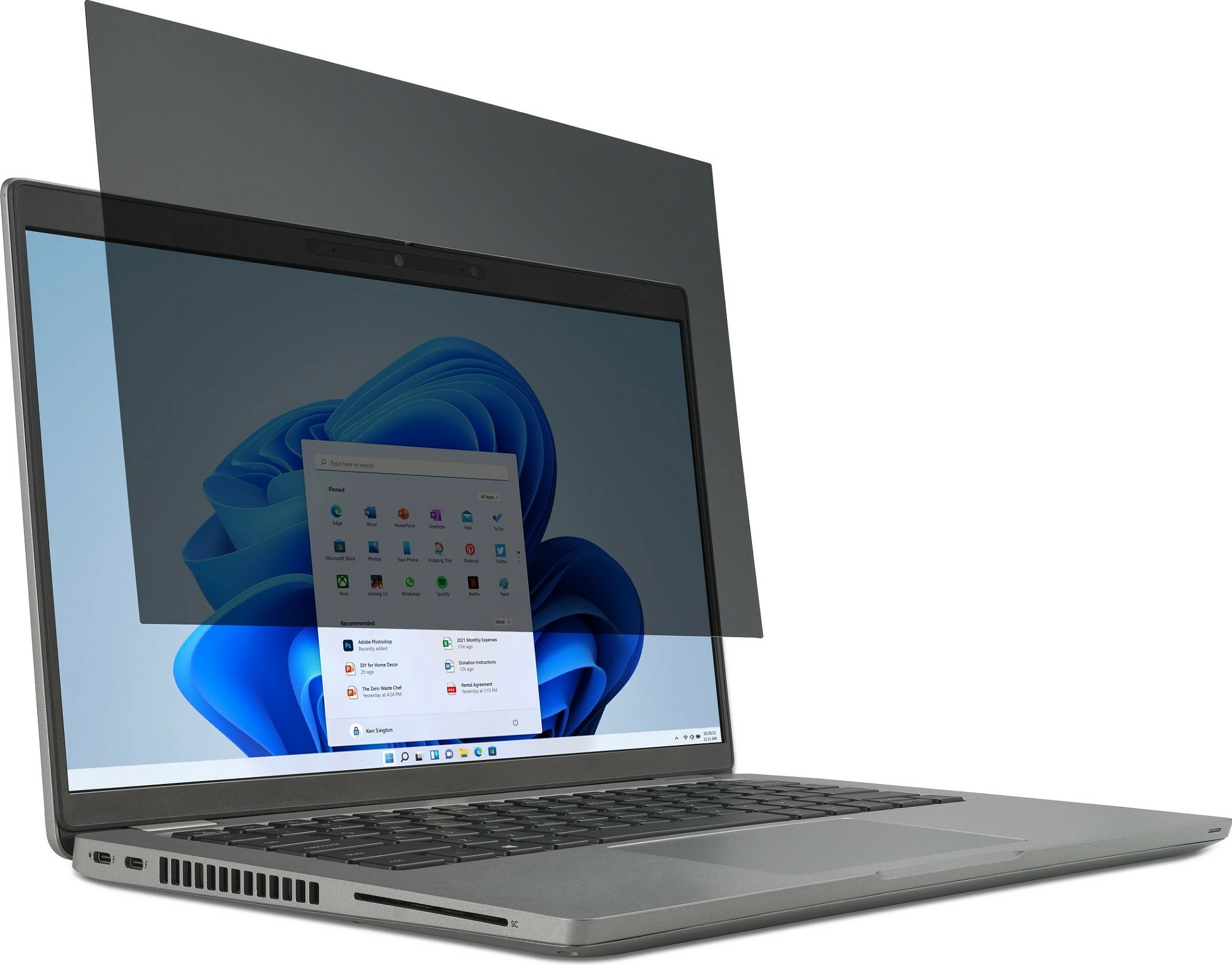 Filter privatësie Kensington, 15.6 inç, 16:9, anti-blue, anti-glare, i zi