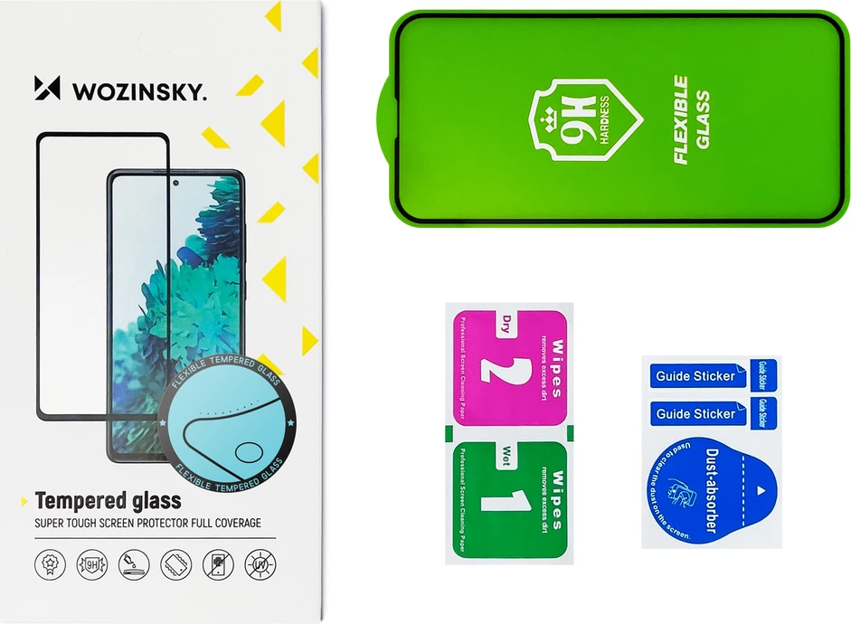 Mbështjellës xhami Wozinsky Full Cover Flexi Nano Glass me kornizë për Huawei Y6p, zi