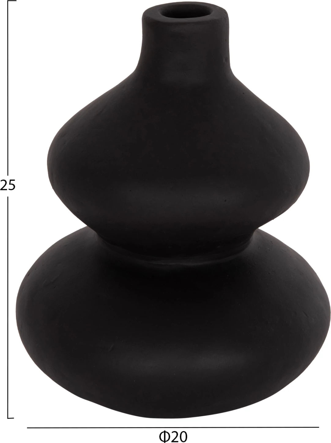 Vazo dekorative tavoline CHELIN, terrakotë e zezë, FH4670S, 20x25cm