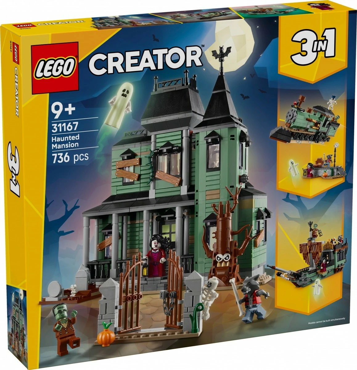 Set ndërtimi LEGO Creator 3-in-1 31167 Haunted Residence, 736 pjesë, me minifigura