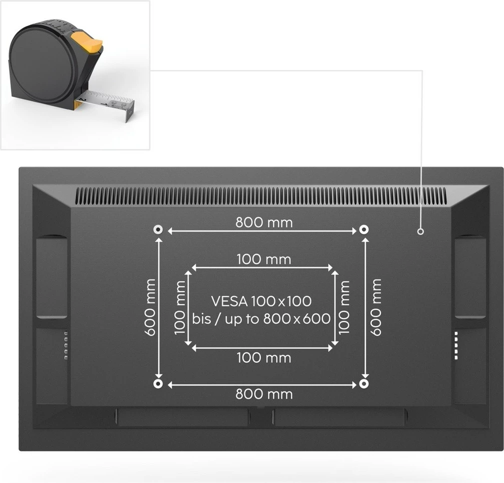 Mbajtës muri për TV Hama Motion XL, 46-100 inç, Çelik, i zi