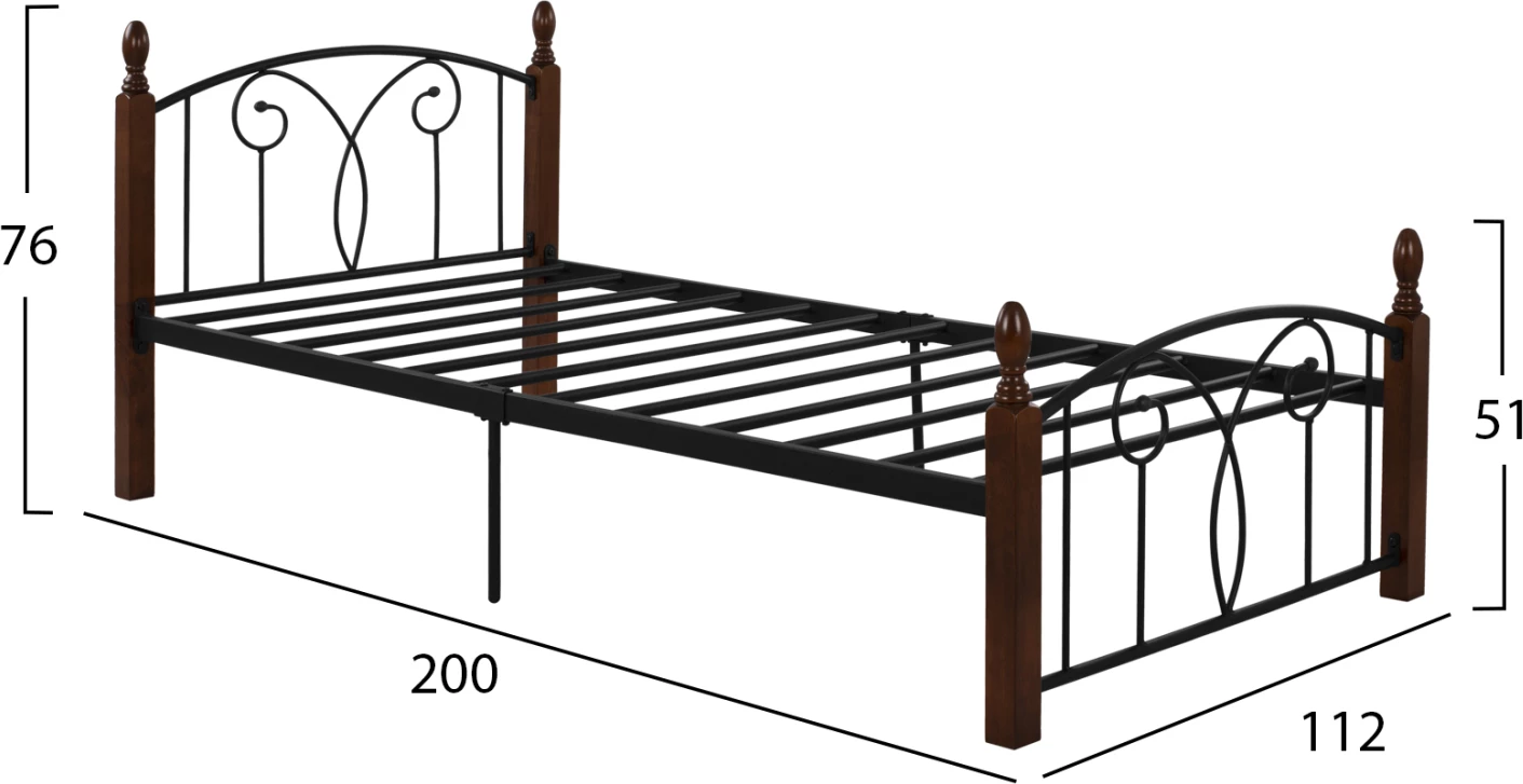 Krevat FH600 metal dru për dyshek 110x190 cm