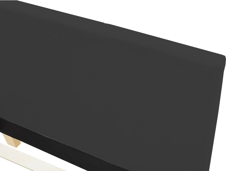 Krevat Nevil, stof antracit, këmbë druri natyrale, 100x200cm