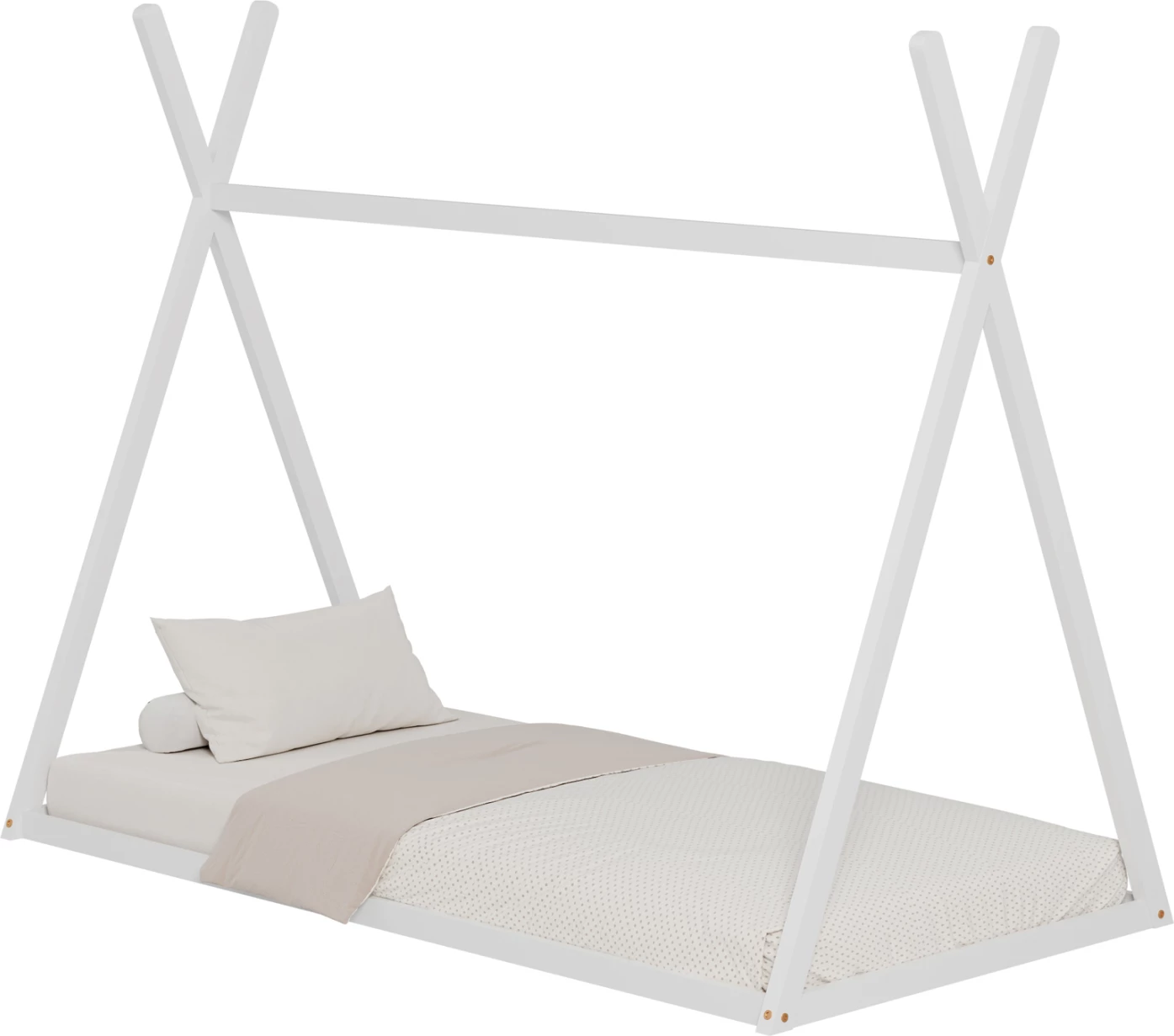 Krevat për fëmijë MUNK FH681.03 t.MONTESSORI dru pishe i bardhë për dyshek 190x90cm