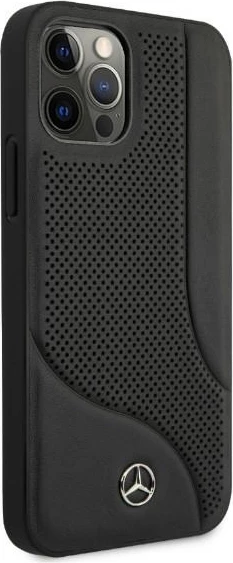 Mbështjellës Mercedes MEHCP12LCDOBK për iPhone 12 Pro Max, lëkurë natyrale, i zi