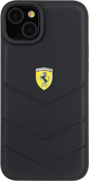 Mbështjellës Ferrari FEHCP15MRDUK për iPhone 15 Plus 6.7", hardcase, lëkurë natyrale, e zezë