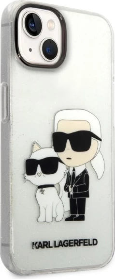 Mbështjellës Karl Lagerfeld Karl&Choupette për iPhone 14 Plus, transparent