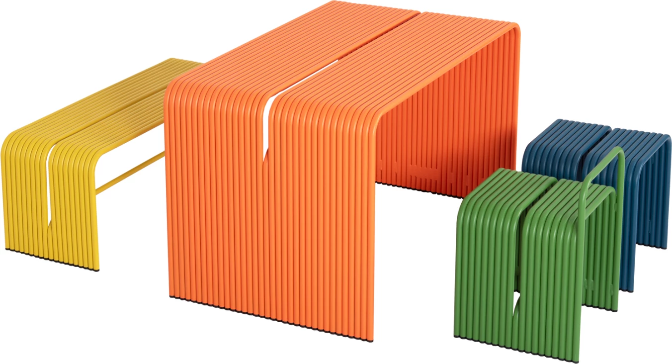 Tavolinë ngrënieje për jashtë, alumin, ngjyrë portokalli, INTREPID FH6330.09, 121x70x70cm