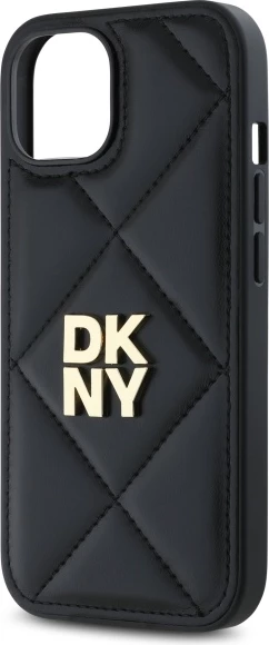 Mbështjellës DKNY Quilted Stack Logo për iPhone 15, i zi