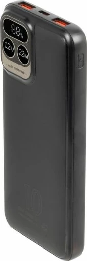 Powerbank RIVACASE VA2511 10000mAh 20W QC 3.0 me ekran LCD, e zezë