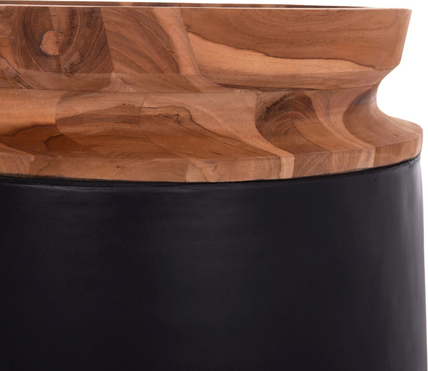 Vazo dekorative për dysheme LINTER, fibër-cement, ngjyrë e zezë, dru tik, FH4662.01L, 41x47cm