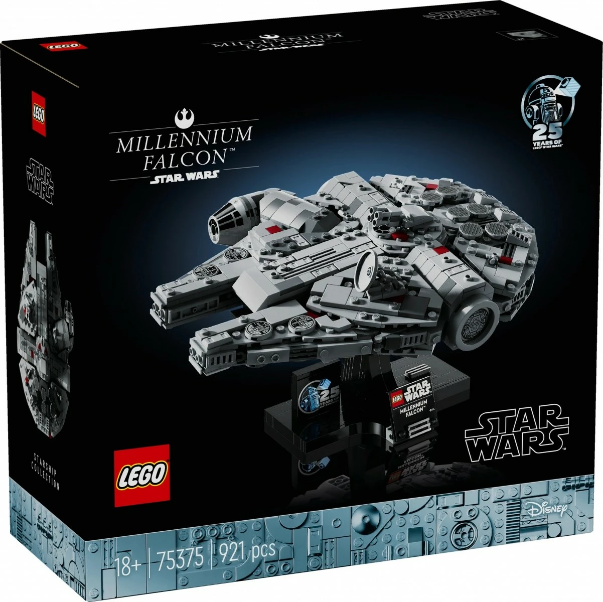 Set LEGO Star Wars Millennium Falcon 75375, 921 pjesë, për të rritur, Gri
